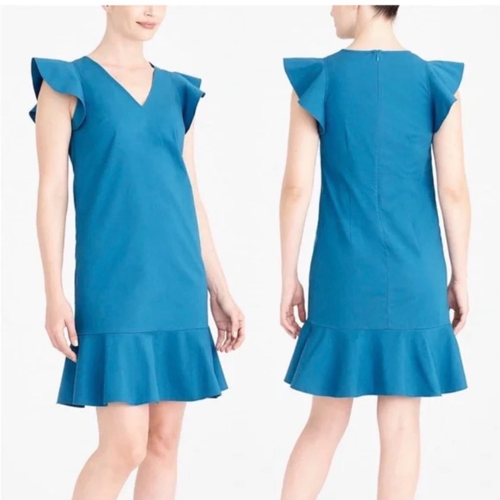 NWT J.Crew Mercantile Ruffle Tank Dress – Sundrenched Azure – Size 14